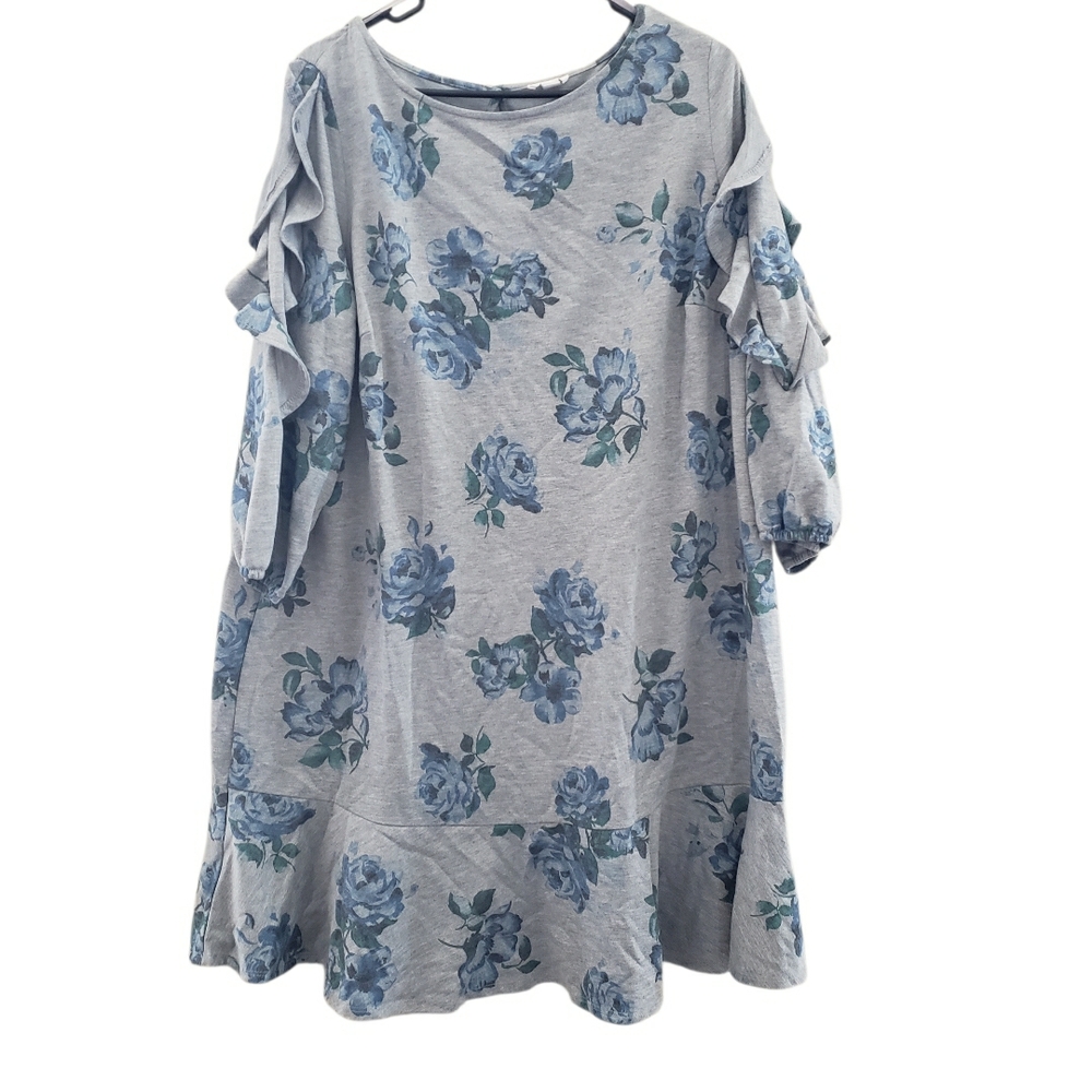 Westport Blue Floral Long Sleeve Dress